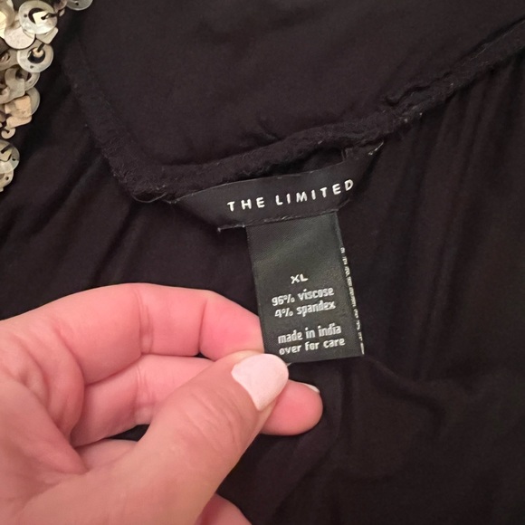 The Limited Black and Gold Sequin V-Neck Tank Top - Picture 5 of 8